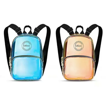 

Women Girls Mini TPU Transparent Backpack Colored Jelly Holographic Shoulder Bag