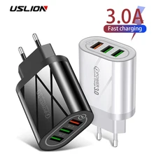 USLION 3A Быстрая зарядка 3,0 USB зарядное устройство EU US дорожное настенное зарядное устройство для iPhone 11 Pro Max samsung huawei Xiaomi Быстрая Зарядка телефона