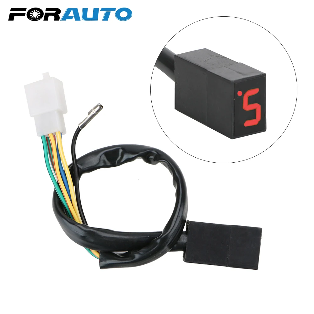 FORAUTO Gear индикатор мотоцикла Внешний светодиодный дисплей 5 передач рычаг