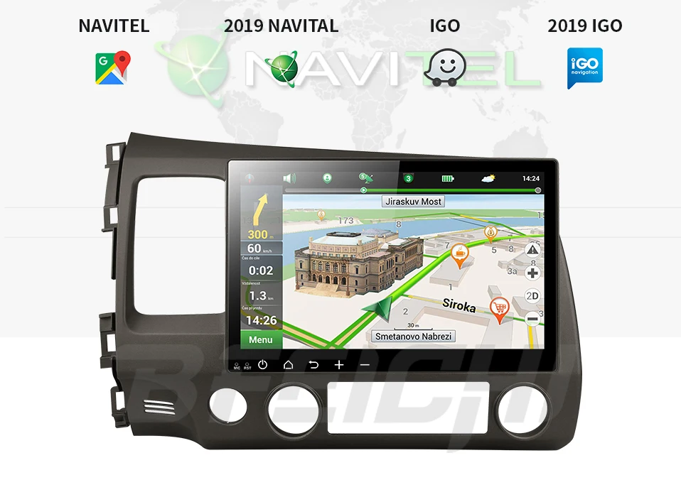 Best android 9.0 PX30 car dvd gps player for honda civic 2006-2011 with radio gps navigation support mirror link steering wheel 3