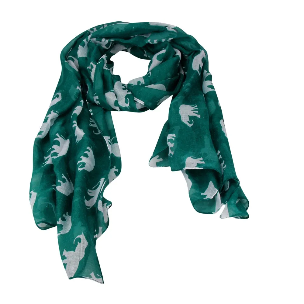 Thin Shawls Floral Print Scarf For Ladies Satin Scarf Lady Womens Long Cute Elephant Print Scarf Wraps Shawl Soft Scarves