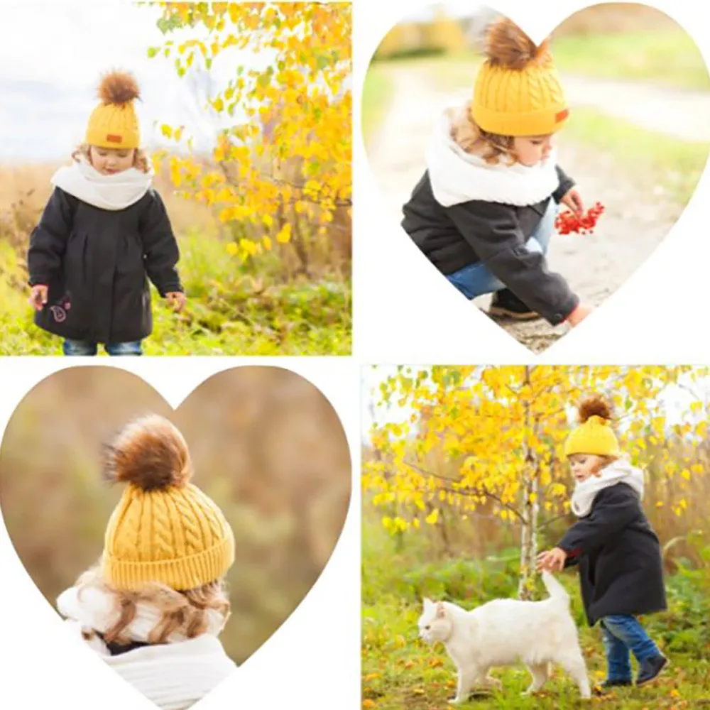 Cute Toddler Kids Girl Boy Baby Infant Winter Warm Crochet Knit Hat Beanie Cap Newborn Baby Cap for Boys Accessories