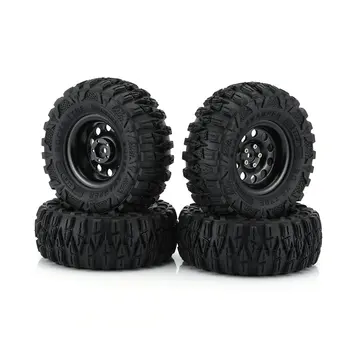 

4PCS Metal Climbing Rock Crawler Wheel Tires 2.2in Tyre Car Set with Wheel Rim Beadlock for 1/10 RC Crawler Car