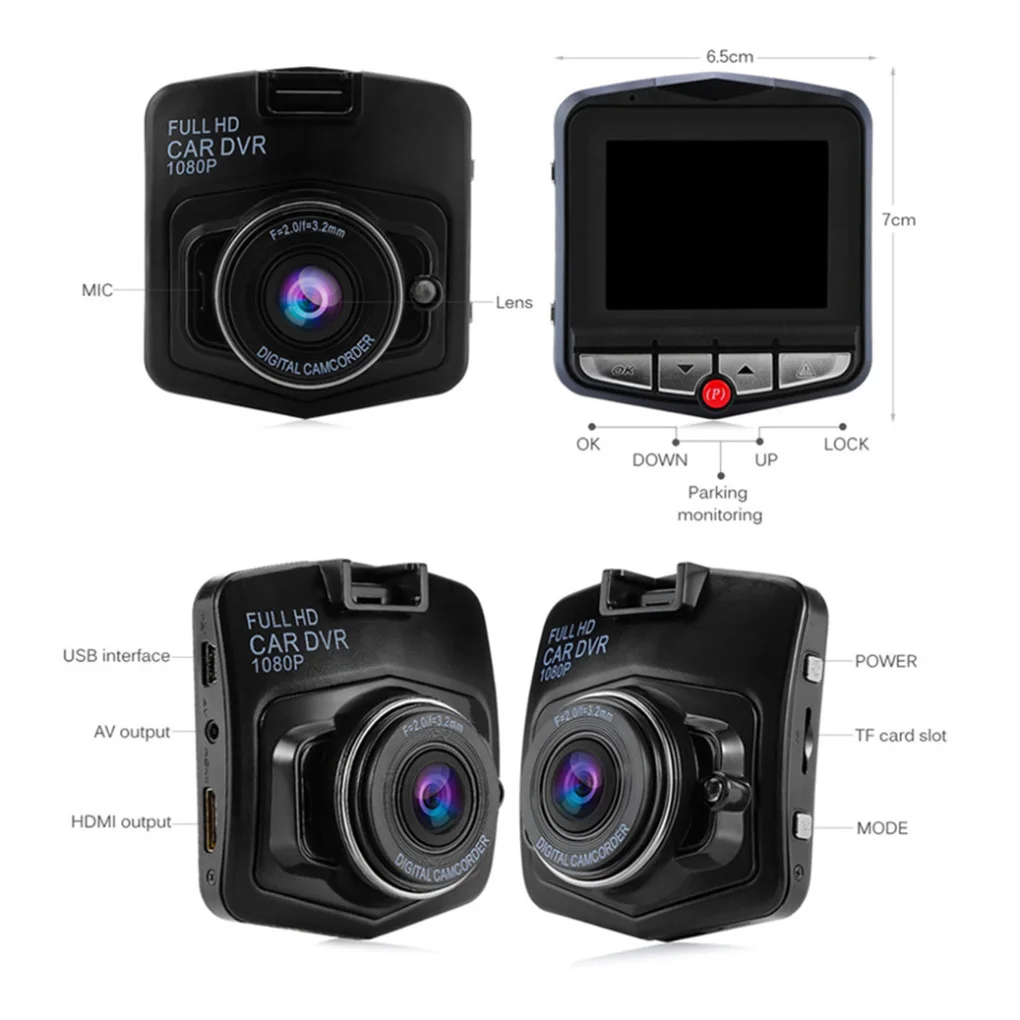 Мини Автомобильная dvr камера Dashcam Full HD 1080P видео регистратор рекордер g-сенсор ночного видения видеорегистратор