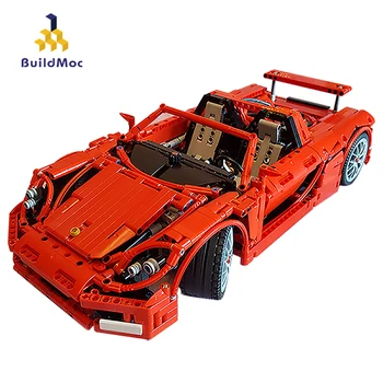 

BuildMoc Speed Champion Sport Racing Car Building Blocks Creator Red Vehicle Model 8579 DIY Bricks Education Toy for boy gifts