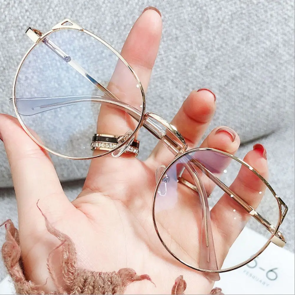 Cute Cat Ears Frame Anti Blue Light Eye Glasses Men Women Oversized Square Eyeglasses Computer Goggles Eyewear