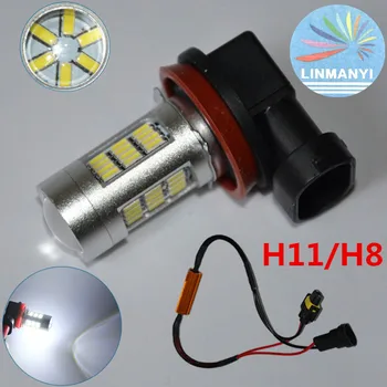 

2PCS H11/ H8 LED Canbus No Error For Audi A1 A3 A4 A5 S5 A6 TT 42 SMD 4014 Chip Bulbs Fog Lights Lamps White Day running lights