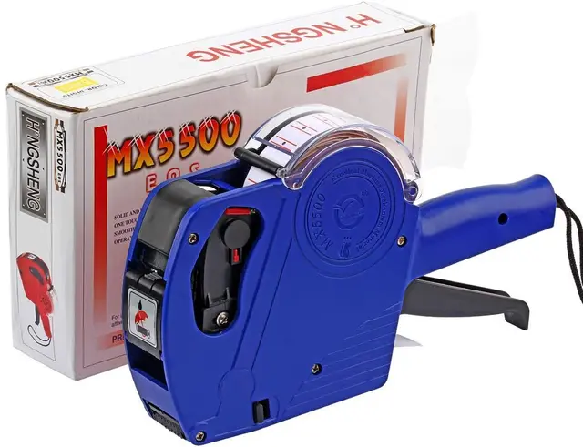 2 Line Label Gun MX6600 Price Gun Label Maker - 2-Line Printing With 5 ...