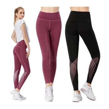 

Leggings Black Sport Stretch Yoga Pants High Waist Striped Fitness Push Up Work Out Jogging Female Running Gym Trousers