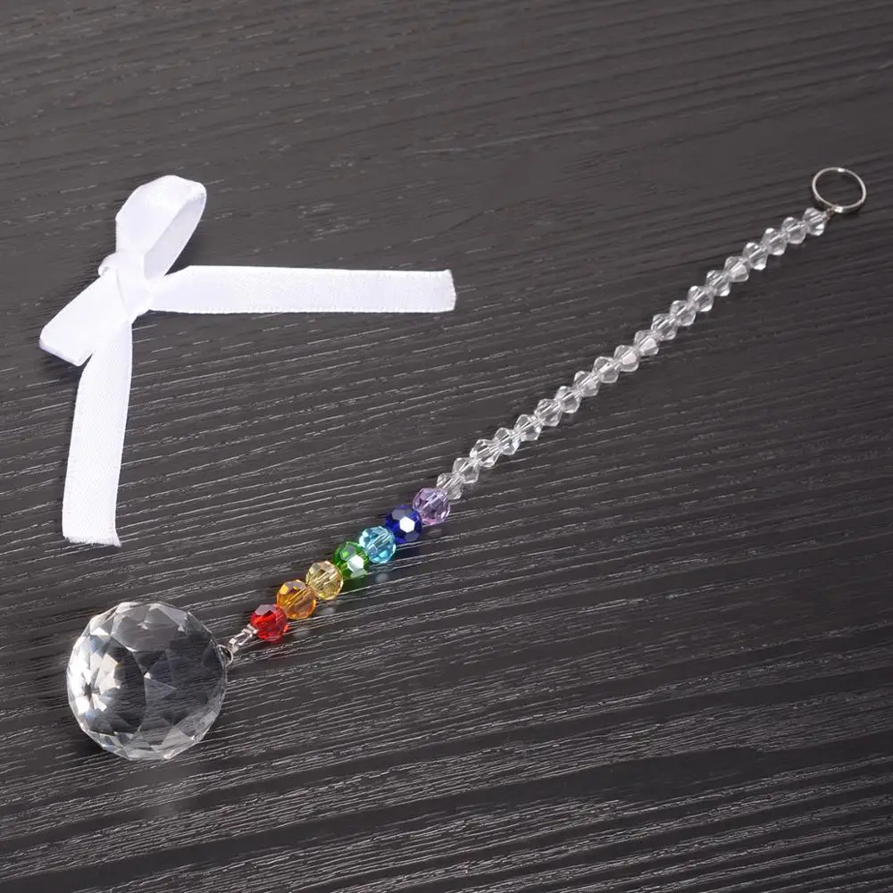 Camal 1/3pcs Chakra Crystal Suncatcher Rainbow Maker Colorful Beads Pendants Home/Car Hanging Prisms Craft Gift Window Ornament