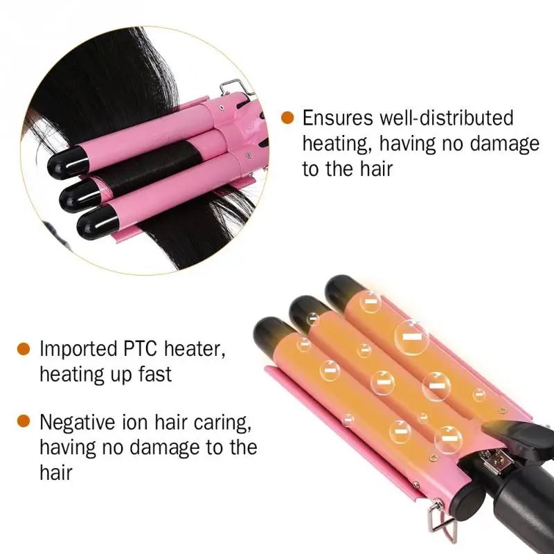 Hair Curling Iron Ceramic Triple Professional Triple Pipe Hair Curler Egg Roll Hair Styling Tools Hair Styler Wand Curler Irons