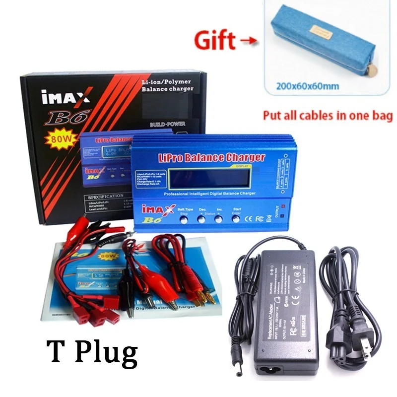 Charger Adapter Battery Charger Battery Charger Adapter Charger Discharger iMAX B6 80W Charging Cable Sets XT60 connector large / mini Tamiya Deans plug Optional