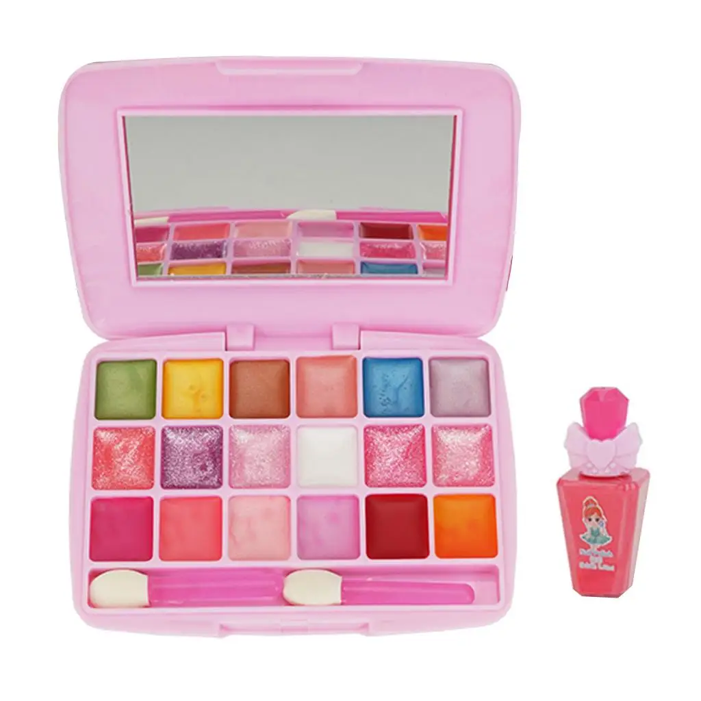 Kids Make Up Toy Set Princess Pretend Play Pink Makeup Beauty Safety Kit Toys For Kid Girl Dressing Cosmetic Party Birthday Gift