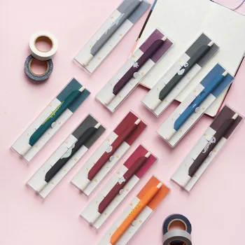 

1PCS 0.5mm 3 in 1 Multifunction Retro Color Gel Pen Ruler Pen Bookmark pen Office School Writing Supplies Student Stationery