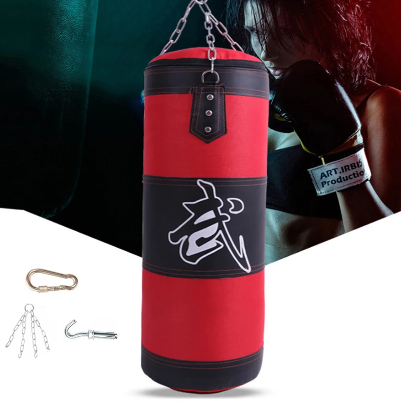 Empty Boxing Punching Bag Sandbag Chain Kickboxing Martial Art Practice Gear 