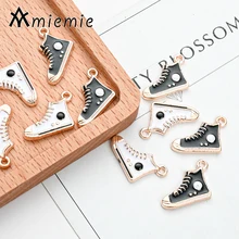 10Pcs 18mm Cartoon Enamel Sport Shoes Charms Pendants For Necklaces Earrings Chain DIY Making Handmade Craft Jewelry Accessories