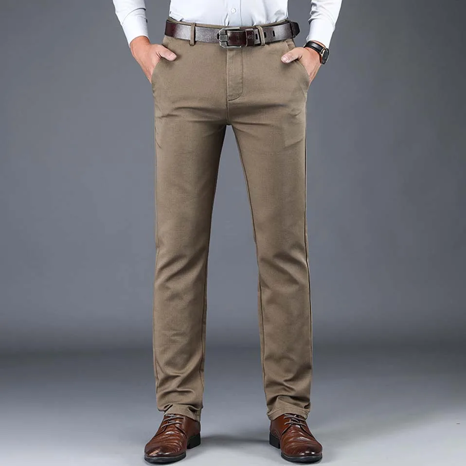 NIGRITY мужская мода бизнес случайные длинные брюки мужские эластичные прямые формальные брюки