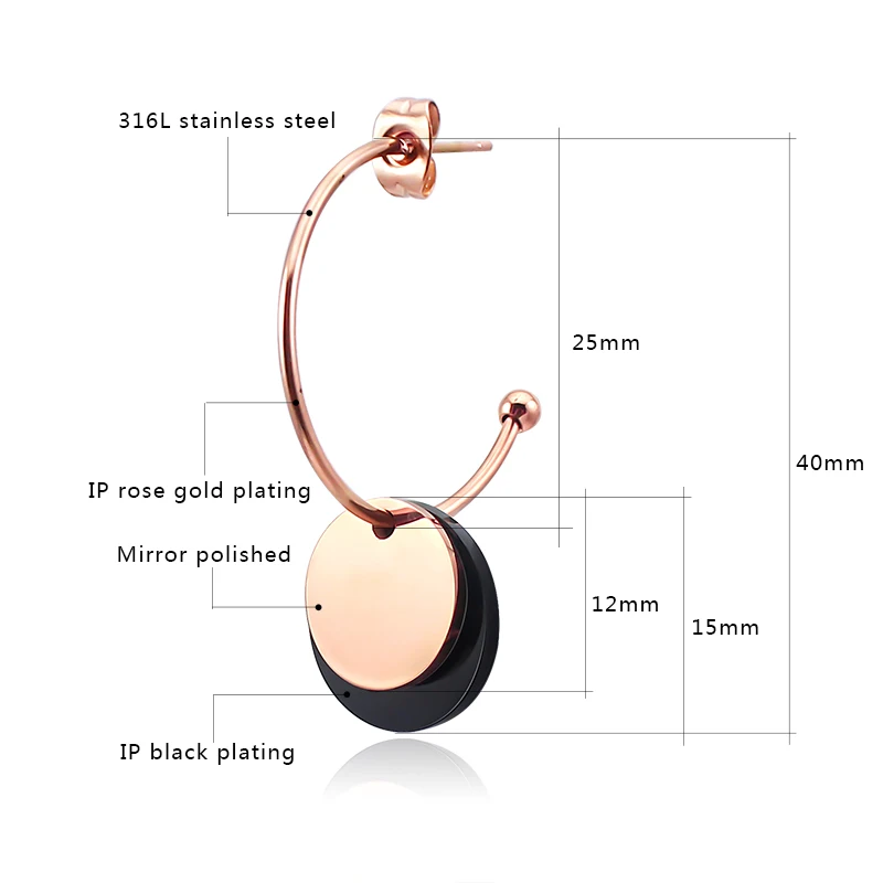 Серьги в виде колец - Окраска металла: D Earrings