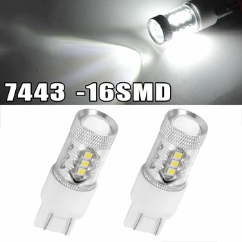 

2Pcs/set White 7443 7440 80W High Power LED Turn Signal Backup Reverse Light Bulbs