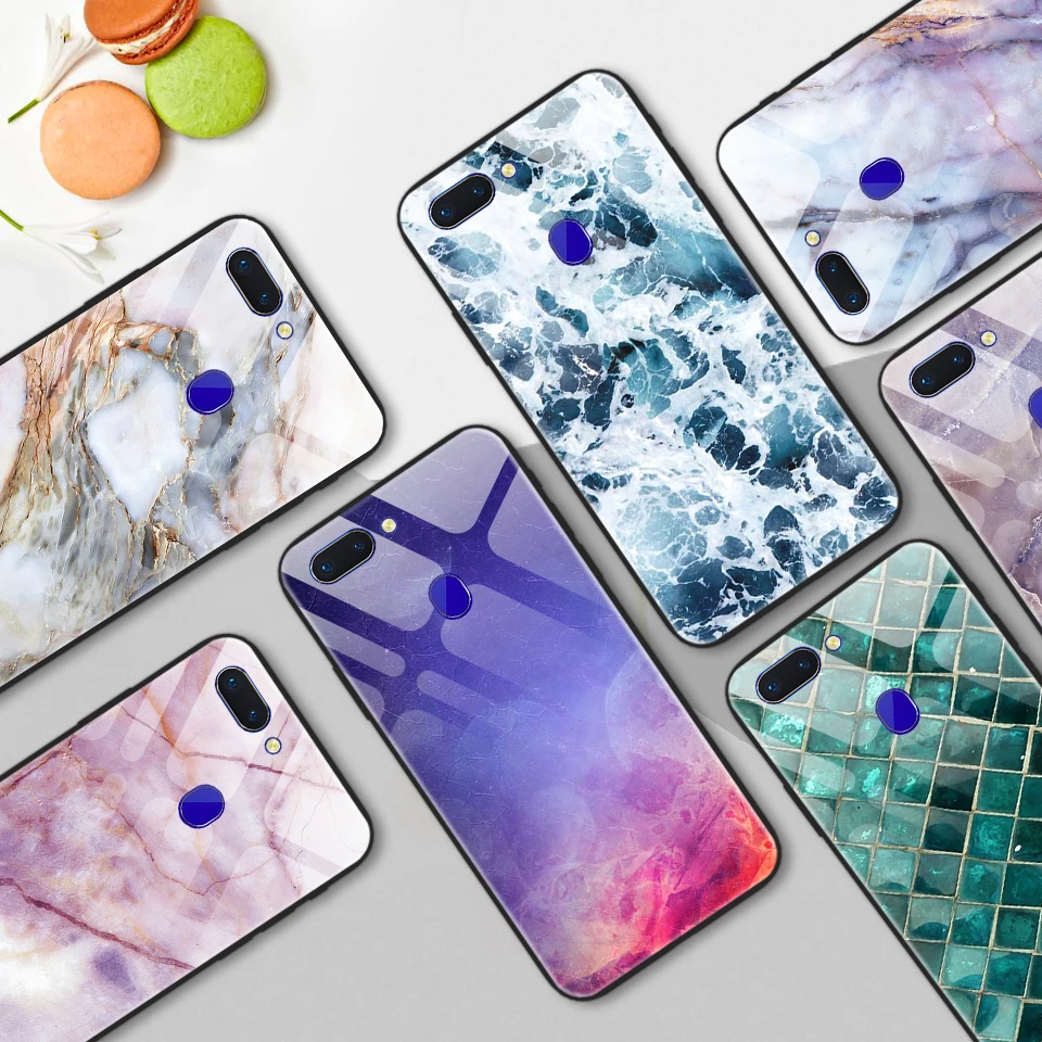 

For OPPO R15 R15X R15Pro Anti Knock Tempered Glass Phone Case for OPPO K1 RX17 Neo TPU Cover for Oppo R15 Back Protector Shell