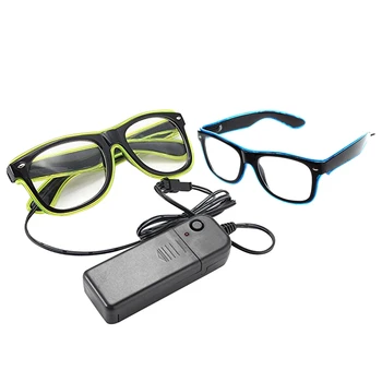 

2 Pcs LED Light Glasses Party Toy Glasses, 1 Pcs Blue & 1 Pcs Fluorescent Green