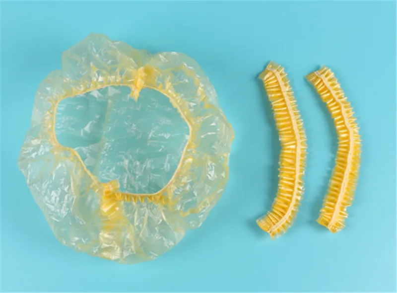 Disposable Shower Cap 20 Pcs Plastic Dustproof Catering Hat Disposable Hat Hair Net Caps Elastic Shower Bath Cap For Eyebrow Tattoo Makeup