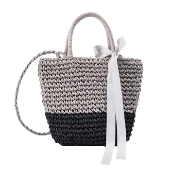 

Fashion Woven Ladies Handbag Beach Bag Large Capacity Shoulder Bag Handmade Knit Bag Color