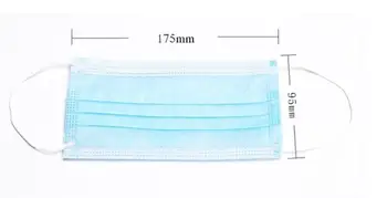 

100Pcs Disposable Mask bacterial Nonwove 3 Layer Ply Filter Mouth Face Mask Dust BFE95 Meltblown Mouth Masks adults/chlidren