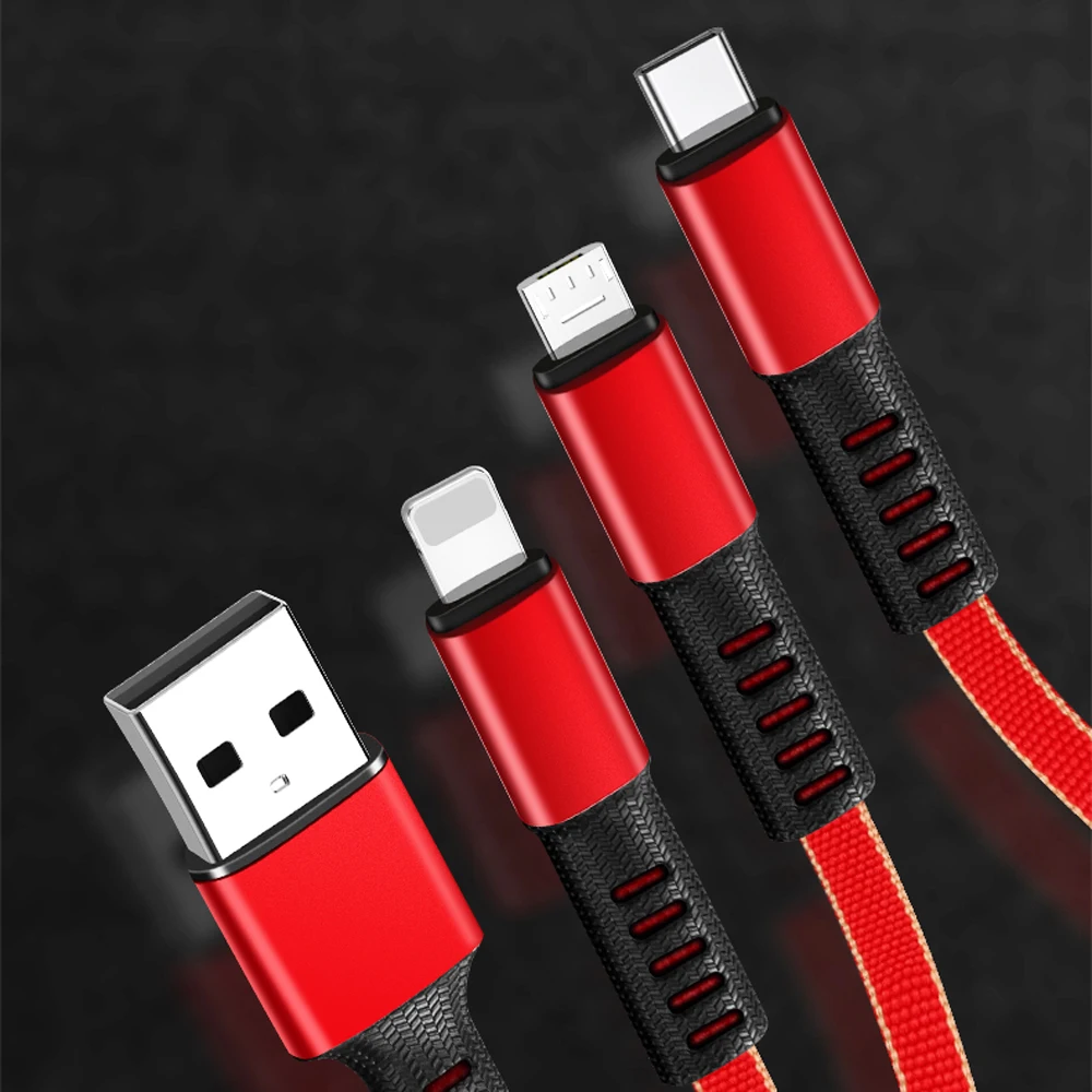 3 в 1 Micro USB C type C кабель для быстрой зарядки Универсальный многофункциональный кабель для синхронизации данных и зарядки телефона для samsung iPhone 11