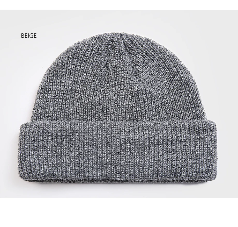 Skullcap Beanie, Зимняя вязанная теплая шапка для взрослых, повседневная короткая шапка в стиле хип-хоп для взрослых мужчин и женщин, шерстяные вязаные Осенние эластичные шапки унисекс