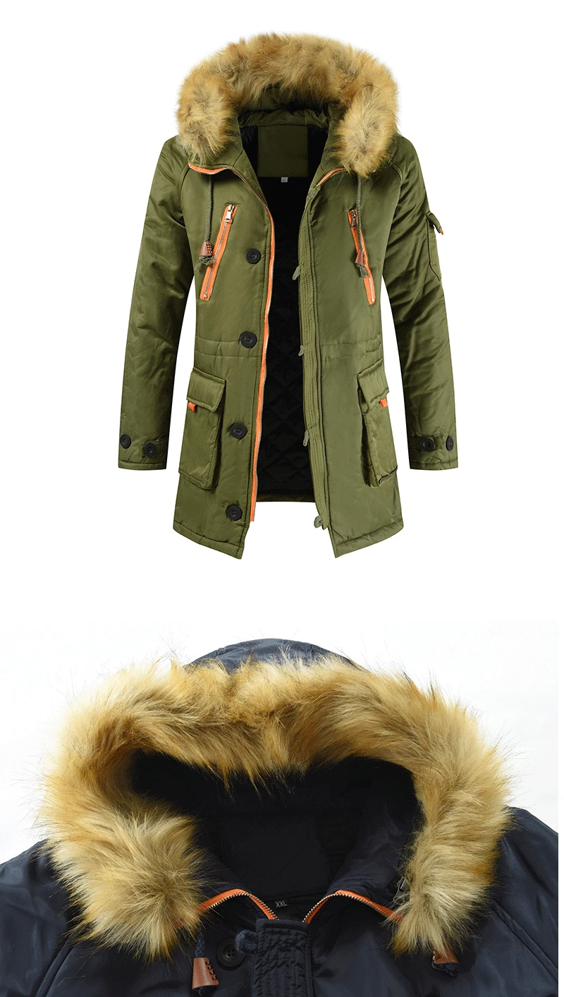Middle-aged Daddy Clothes Down Jacket Cotton-padded Clothes Men's Korean-style Thick Warm Coat Ultra Large Fur Collar Cotto