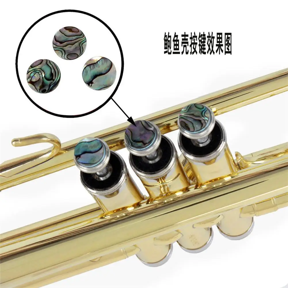 Liyafy Abalone Shell Inlay Trumpet Finger Buttons And Plating Trumpet Parts for Trumpet Accessory 3 Packs 
