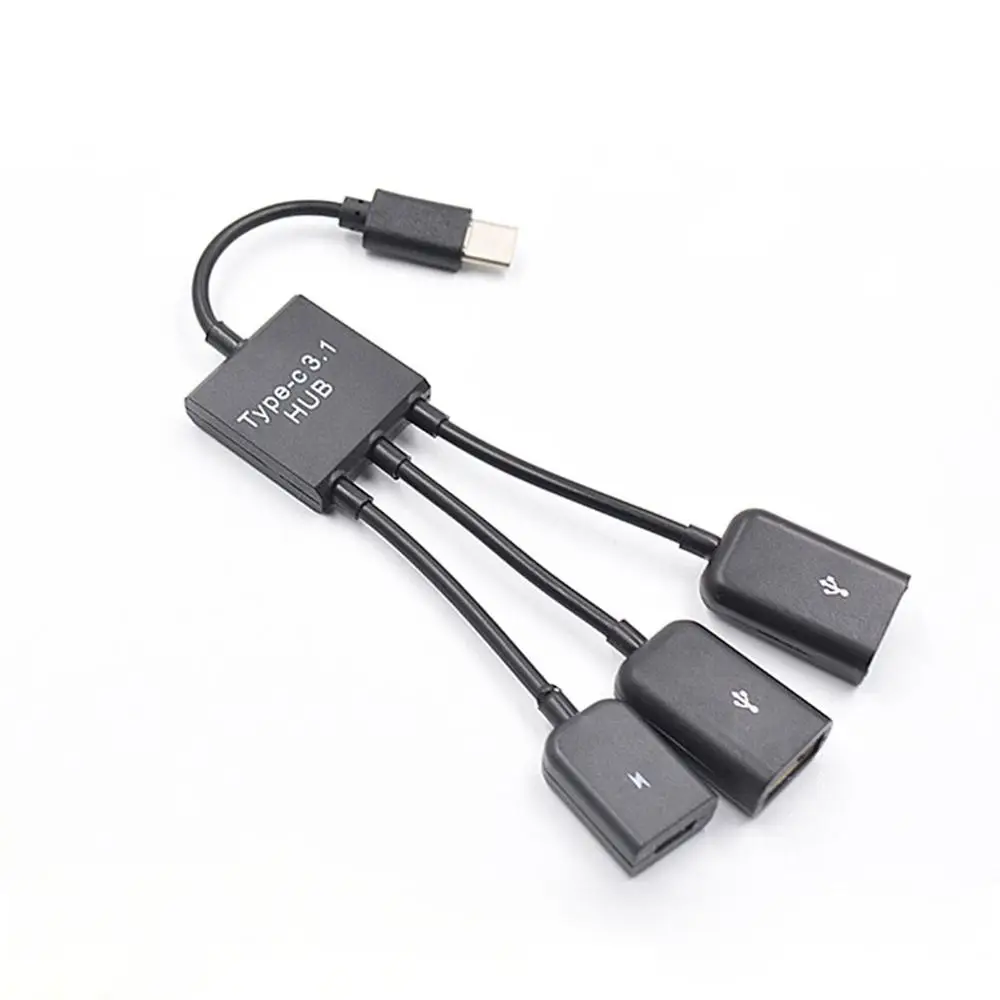 Кабель для передачи данных зарядный кабель type-C/Micro 3 в 1 USB C OTG Хост кабель концентратор Шнур адаптер разъем сплиттер - Цвет: TYPE-C OTG