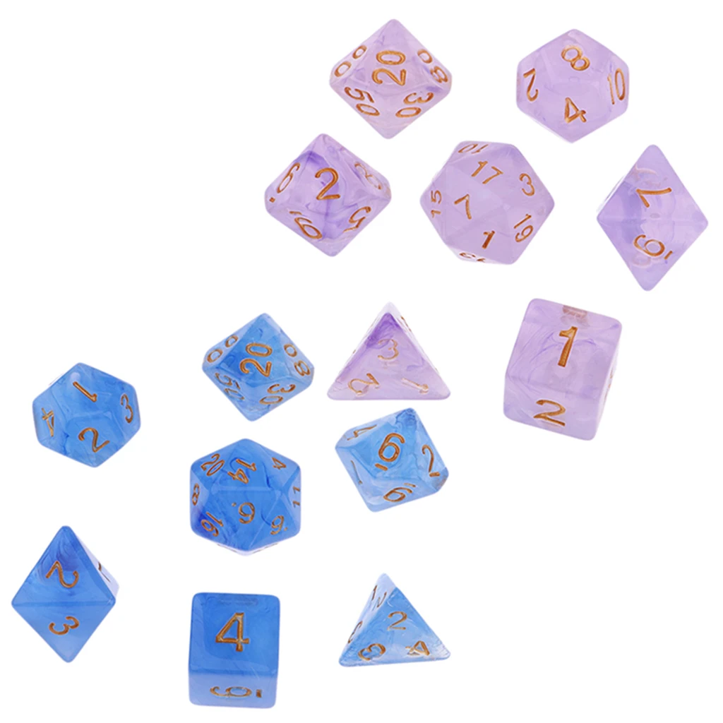 10pcs Multi-Sided Dice Polyhedral Dice D4 D6 D8 D10 D&D Role Play Game Club Bar Game Player Accessories