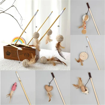 

Funny Cat Toy Fishing Rod Kitten Cat Pet Toy Stick Teaser