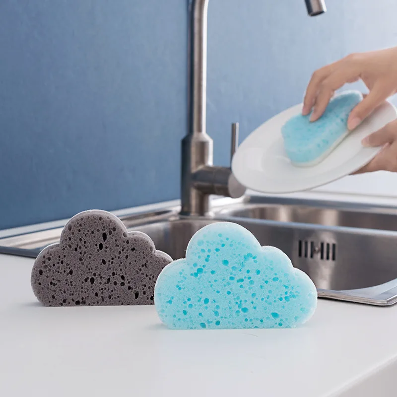 

Gray Blue Magic Wipe Cloud Shaped Dish Washing Eraser Sponge Strong Decontamination Antibacterial Kitchen Cleaning Tool Diy E