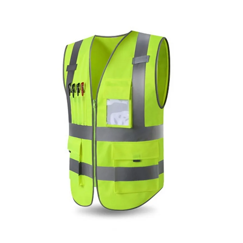 Chaleco reflectante de alta visibilidad con logotipo de seguridad  personalizado Clase 2 Hola Viz chaleco con cremallera y bolsillos