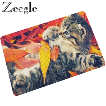 

Zeegle Floor Mat Doormat Cat Printed Rubber Indoor Mat Non-slip Kitchen Carpet Shower Rug Waterproof Outdoor Rug Foot Mat