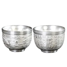 Чайная чаша 999 Серебряная керамическая чайная чашка 70 мл РУЧНАЯ РАБОТА чайная чашка мастер пуэр чашка держатель Контейнер чайная посуда бутик как рождественский подарок