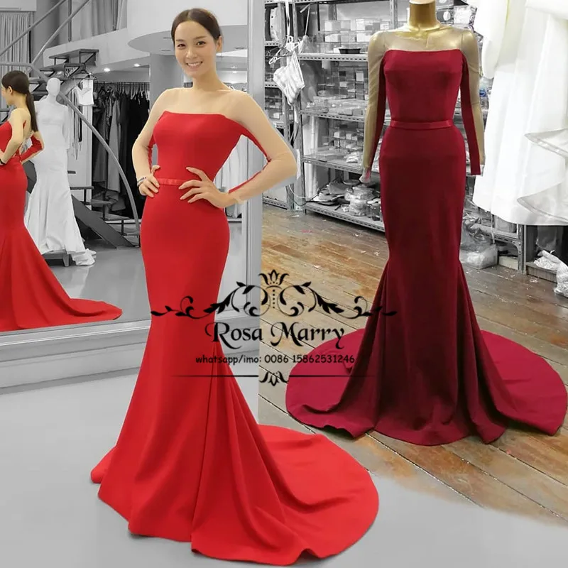 Sexy Red Splice Mermaid Goedkope Prom Jurken 2K20 Plus Size Lange Mouwen Arabisch Afrikaanse 2020 Formele Avond Party Vestido De festa Sexy Red Splice Mermaid Goedkope Prom Jurken 2K20 Plus Size Lange Mouwen Arabisch Afrikaanse 2020 Formele Avond Party Vestido De festa