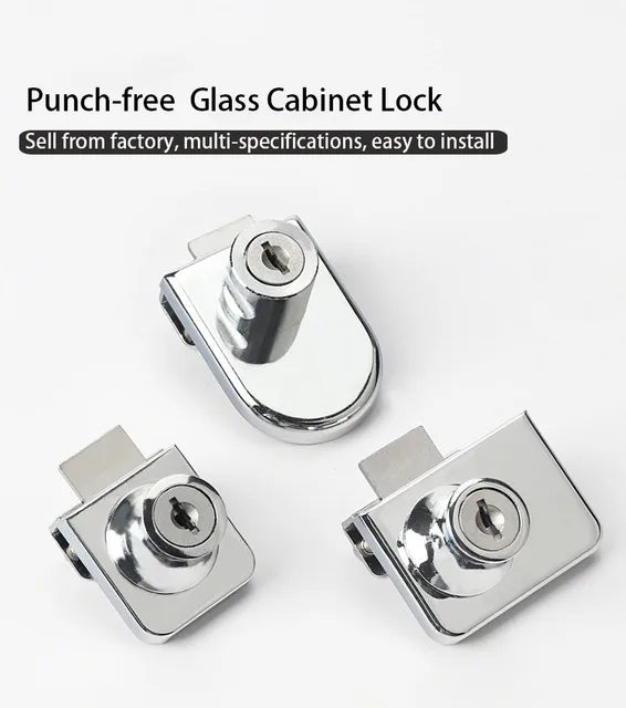 Zinc Alloy Showcase Cabinet Glass Lock 318 Sliding Glass Door Push