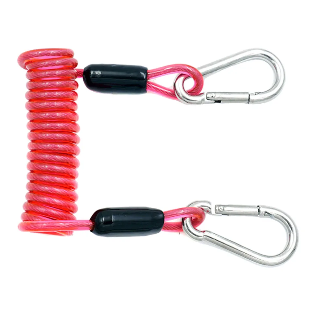 Lanyard & Snap Hook Diving Coiled Cord Flashlight Surfing Bracket Strap