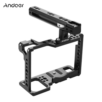 

Andoer Video Full Frame Camera Cage Kit+Top Handle Camera Case Bracket Extension Thread Holes Cold Shoe Mount for S1H Camera
