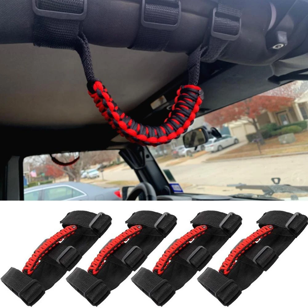 1pc Black Car Truck Interior Roof Handle Roll Bar Hand Grip For Jeep  Wrangler CJ YJ TJ JK Bronco FJ Roof Handle 2 3