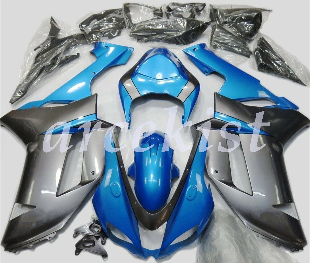 

High Quality New ABS Motorcycle Fairings kit Fit For kawasaki Ninja ZX-6R ZX6R 636 2007 2008 07 08 Custom Free Gray blue