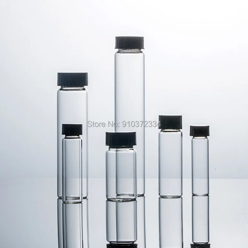 2mL-60mL Transparent Glass Sample Vial Laboratory Reagent Bottle Small Clear Medicine Vials for Chemical Experiment