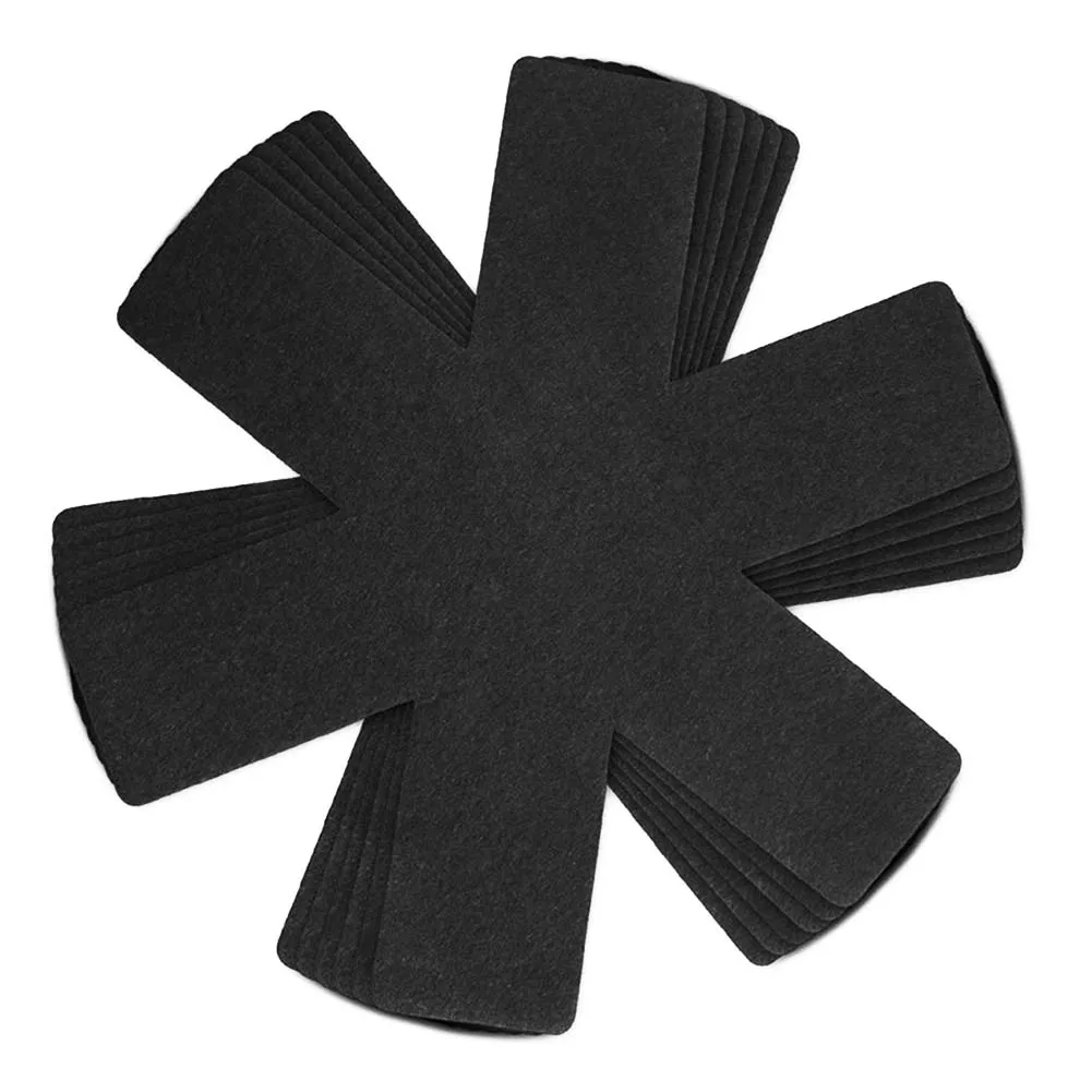 3 5 8pcs Reusable Kitchen Home Anti Scratch Non-woven Separate Placemat Pan Protector Pot Holder Table Heatproof Divider Pad