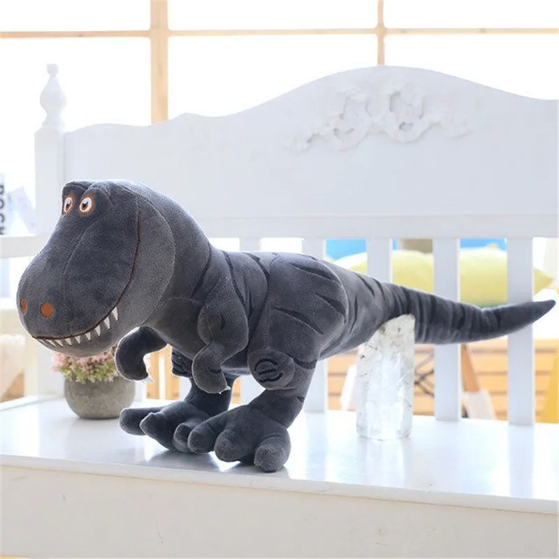 Имитация Динозавра плюшевый тираннозавр животное Плюшевая Кукла Милый дракон плюшевая мягкая игрушка для детей рождественские подарки 20-70 см - Цвет: 55cm gray