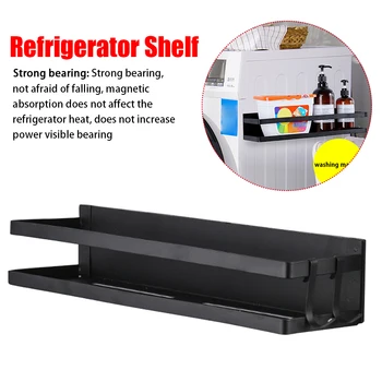 

Magnetic Sidewall Refrigerator Shelf Home Washing Machine Space Saving No Drilling Side Mount Laundry Room Stainless Steel