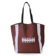 5 шт. DOMILBLANKS Футбол Повседневная сумка с вышивкой Холст Tote узор с внутренней молнией карман печать спортивные сумки DOM109292